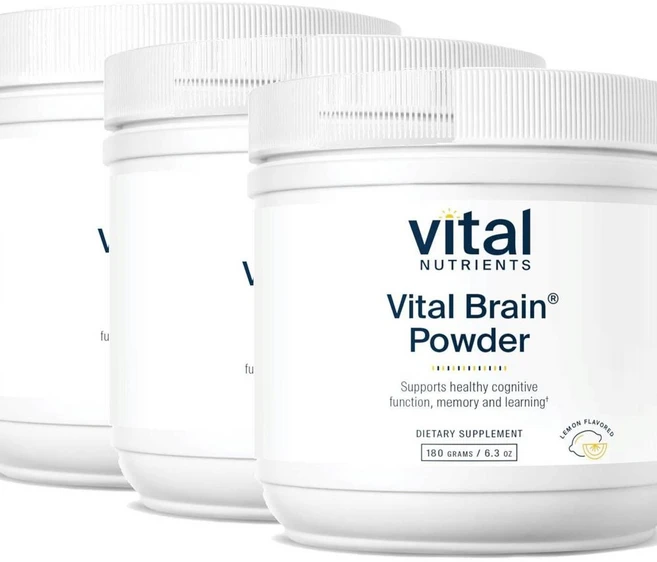 바이탈 뉴트리언츠 바이탈 브레인 파우더 포스파티딜세린 아세틸-L-카르니틴 레몬맛 Vital Nutrients Vital Brain Powder, 180g, 3개 - 쿠팡