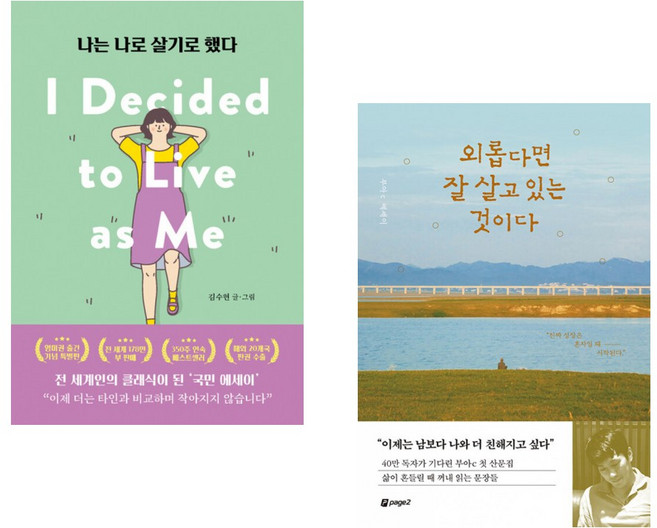 (김수현그림) 나는 나로 살기로 했다 (영미권 출간기념 특별판) + (부아c) 외롭다면 잘 살고 있는 것이다 (전2권)