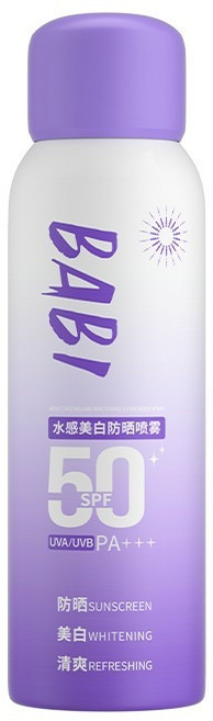BABI 水感美白防曬噴霧 SPF50 PA++++ 全身可用 提亮膚色 清爽不黏膩, 1個, BABI水感美白防曬噴霧,三瓶鉅惠裝