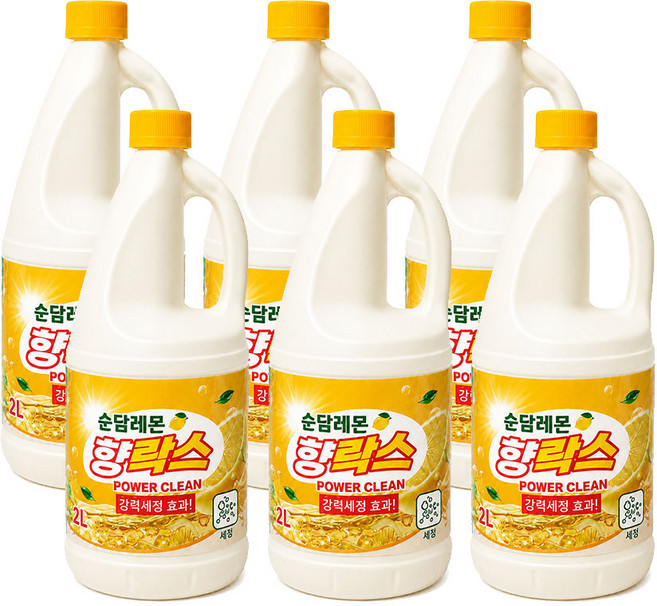 순담 레몬 향락스 표백/ 세제/ 세정제/ 레몬향, 6개, 2L