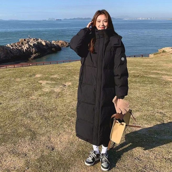 ZAJA 여성 루즈핏 롱패딩 겨울 데일리 빅사이즈 후드 패딩