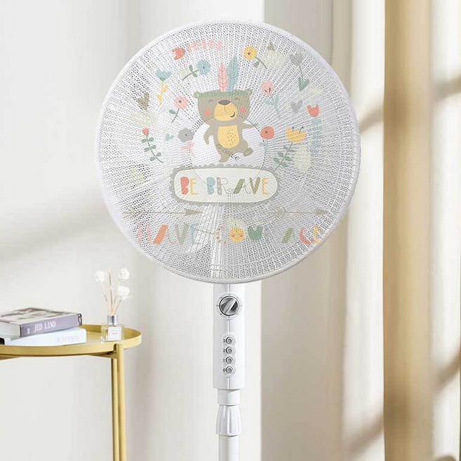 1/2p 캐릭터 선풍기 안전망 보호망 그물 커버 덮개 아기 선풍기망, 곰돌이+고양이, 1세트