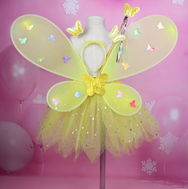 쁘띠꼬망 LED날개 치마세트 행사용품나비날개세트 지팡이포함 행사용품