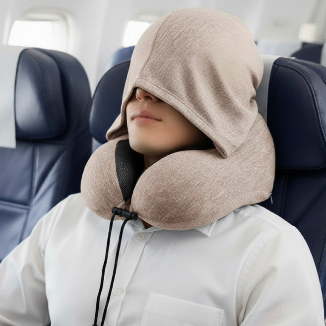 디어코지 메모리폼 여행용 후드 목베개