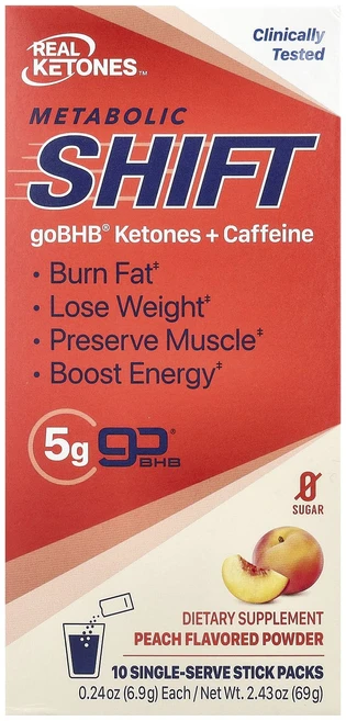 신상할인판매 Real Ketones Metabolic Shift 피치 1회 제공량 스틱 팩 10개 각 6.9g(0.24oz) 최저가격, RealKetonesMetabolicShift피치1회제 - 쿠팡
