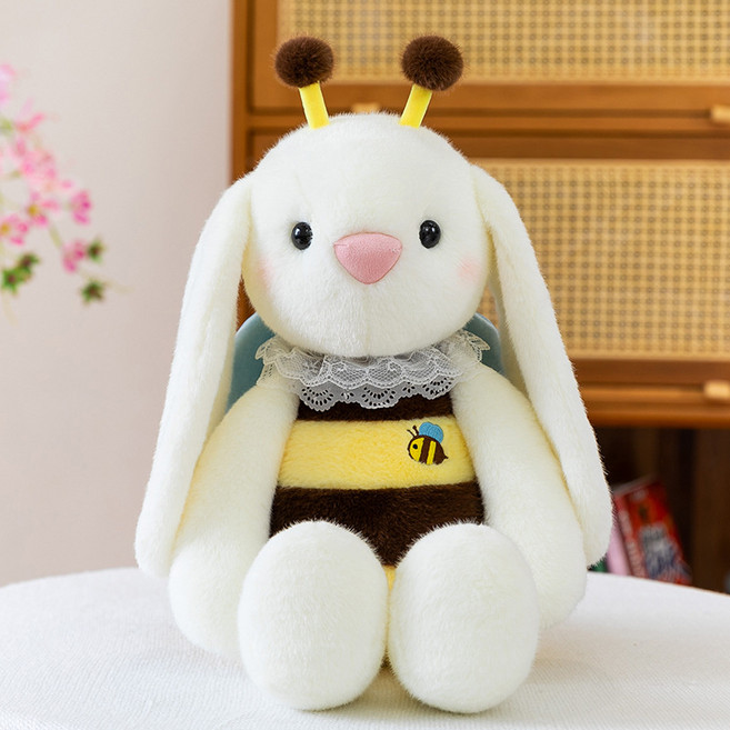 創意蜜蜂兔子毛絨玩具兔子公仔, 1個, 蜜蜂兔子:60cm, 1cm