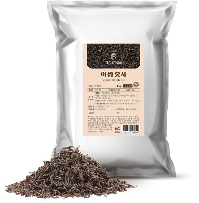 티스트롱 아쌈 홍차 잎차 대용량 벌크 1KG, 1개, 1개입