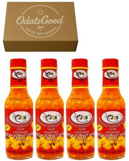 JCS 스카치 보닛 페퍼 소스 5온스 2개 팩 밀봉된 오 댓 JCS Crushed Scotch Bonnet Pepper Sauce 5oz (142ml) 4-Pack – Curate, 1개