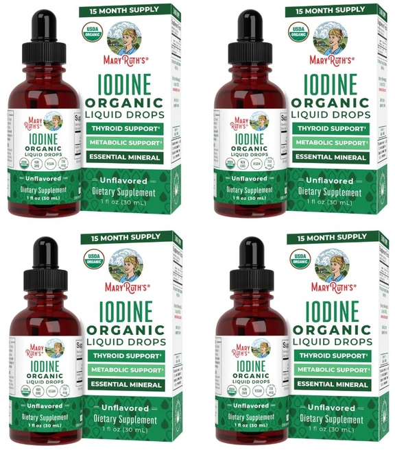 메리루스 오가닉스 유기농 아이오딘 요오드 액상 드롭 1년분량 MaryRuth Organics Iodine Liquid Drops, 4개, 30ml - 쿠팡