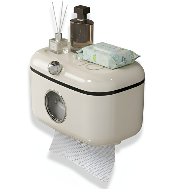 러슈브 무타공 화장실 방수 휴지걸이, 크림, 1개