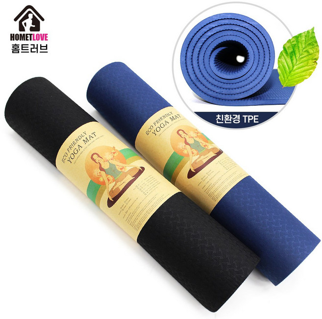 홈트러브 고급 TPE 요가매트 6mm, 블랙