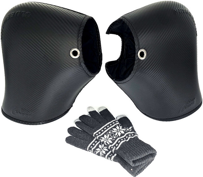 오토바이 카본 방한토시 일반형+터치장갑 세트 방수 겨울장갑 배달대행