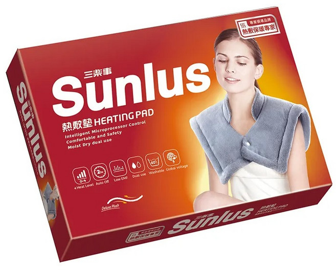 Sunlus 三樂事 頸肩雙用柔毛熱敷墊, SP1213頸肩雙用柔毛熱敷墊, 灰色, SP1213