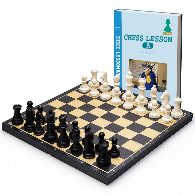 명인랜드 즐거운 접이식 대형 자석체스 체스교본 포함 체스기물내장 휴대용 국내생산 AS가능, 1개