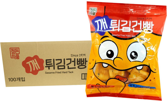 정든식품 깨튀김건빵 30gX100개(한박스), 100개, 30g