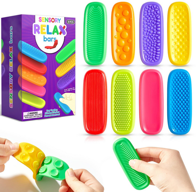 마크라쏭 흡착판 실리콘 릴렉스바 8색 감각 피젯토이 아동 성인 감각통합 교구 ADHD 정서안정 주의 집중력 향상, 실리콘릴렉스바, 1개