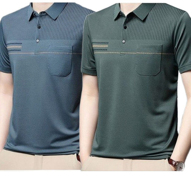 AMBEX 1+1 중년 남성 반팔 티셔츠 골프 비즈니스 여름 아빠 반팔티 루즈핏 이너 패션 셔츠 여름옷 폴로 상의