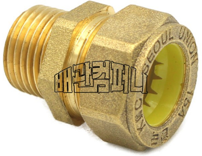 주름관부속 국산 M 밸브소켓 발브 소켓 엘보 15A 수도 배관자재 설비 보일러, 1개