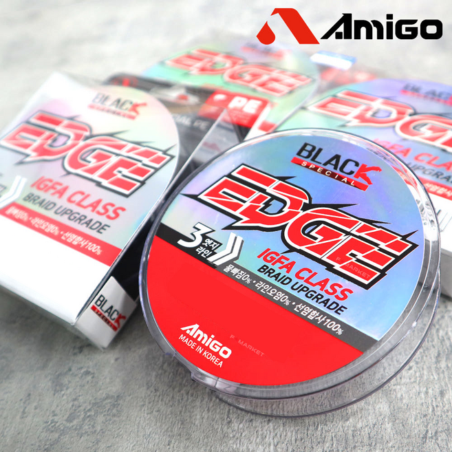 아미고 블랙엣지 합사 PE 라인 한치 갈치 텐빈 쭈꾸미 갑오징어, 1개, 블랙