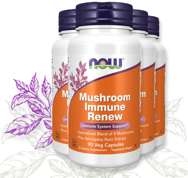 나우푸드 4개 버섯 이뮨 리누 90 배지캡슐 베타글루칸 상황 버섯 영지 표고 잎새 황기, 90정