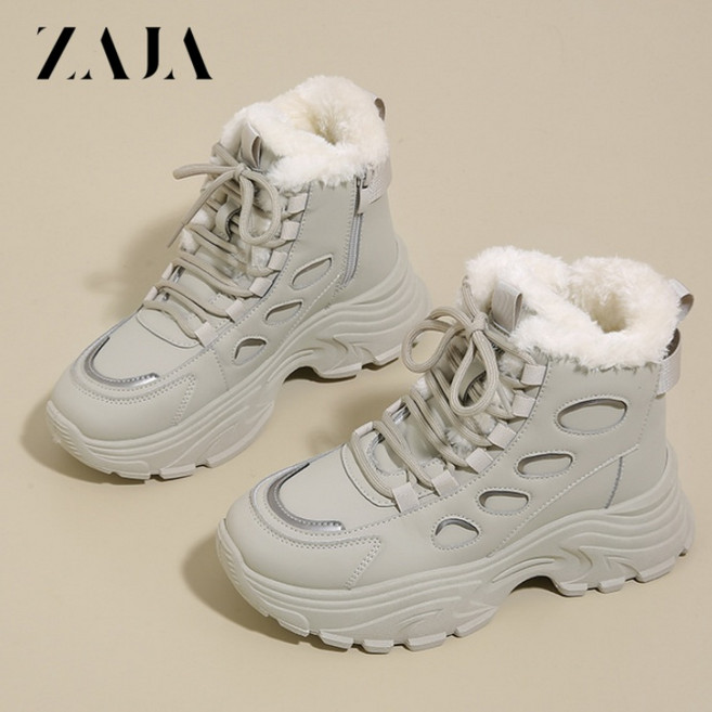 ZAJA 여성 기모 방한화 가을 겨울 앵클 부츠 보온 스노 방한부츠