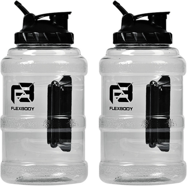 플렉스바디 대용량 물통 쉐이커 보틀, 투명2P, 2.5L, 2개