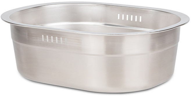 리빙스테이션 스텐 물빠짐구멍 주방 설거지통 8L, 실버, 1개