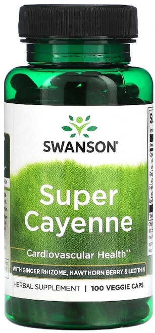 Swanson 스완슨 레시틴 함유 슈퍼 카이엔 베지 캡슐 100정, 1개 - 쿠팡