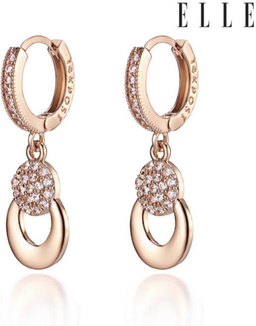 [엘르주얼리] 14K GF 라운드 드롭 원터치 귀걸이 ELGPEE191