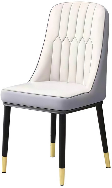 極美家居 北歐風撞色椅, 1件, 【白色+淺灰】高回彈海綿 久坐不塌陷, 白色+淺灰