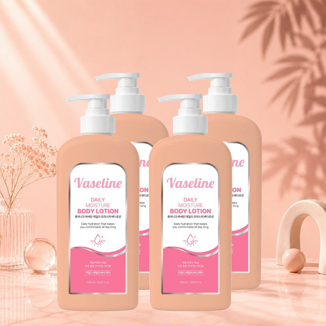 퓨어니크 바세린 데일리 모이스처 바디로션 1000ml 4개, 1kg