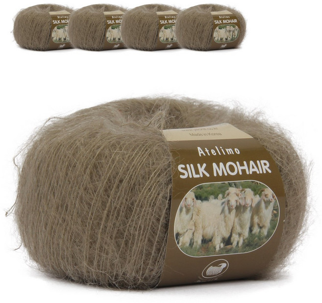 연일섬유 실크 모헤어 뜨개실 5p, 3 밀크브라운, 5개