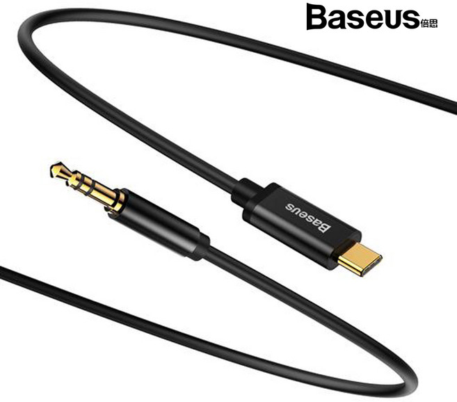 베이스어스 C타입 3.5mm AUX 스테레오 케이블 M01 (블랙) (CAM01-01)오디오케이블 영상케이블 음향기기케이블 스마트폰케이블 네비게이션케이블, 1