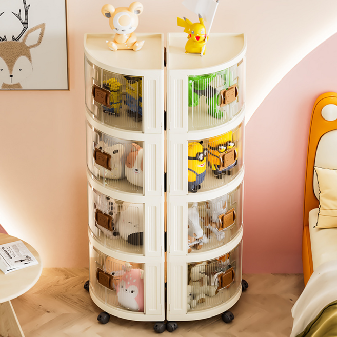 주혜 자물쇠 먼지방지 수납장 욕실 주방 코너 정리함, 브라운