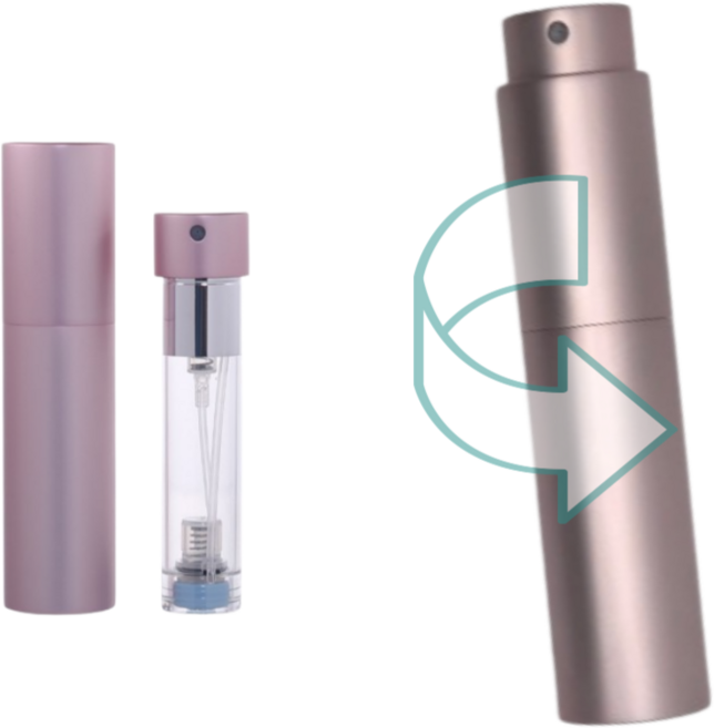 레오블링 펌핑식 충전 뚜껑없이 돌려쓰는 향수 공병 5ml, 1개, 무광핑크