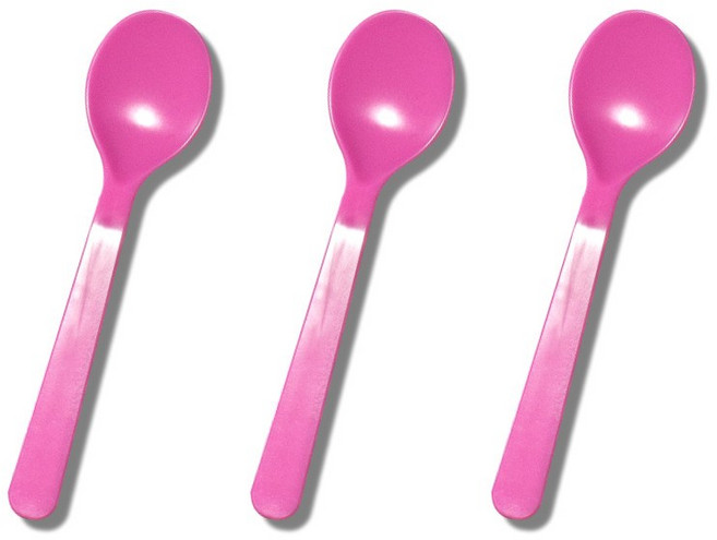 9cm 핑크 미니 아이스크림 스푼 벌크포장 1000개입 일회용 플라스틱 스픈, 1개, 1000개