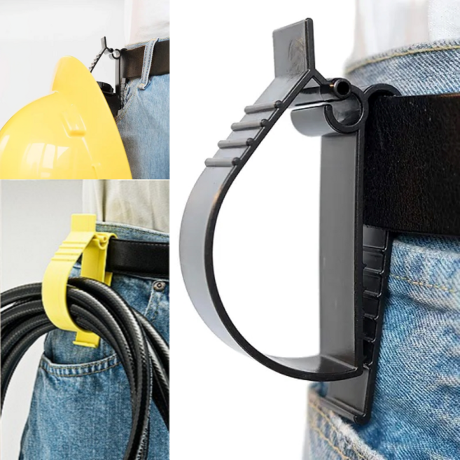 다용도 공구 벨트 클립 현장 안전모 귀마개 케이블 로프 공구 파지, 3개, 노랑