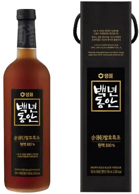 샘표 백년동안 순발효흑초 원액 100% 750ml 음용식초, 3개