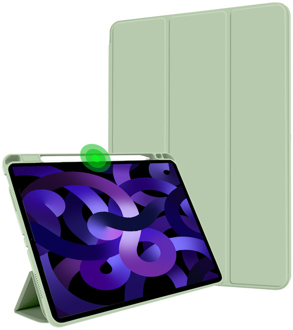 아이패드 에어 5세대 10.9 스마트커버 펜 홀더 케이스 (아보카도 그린) P0000FWX A38, 1개