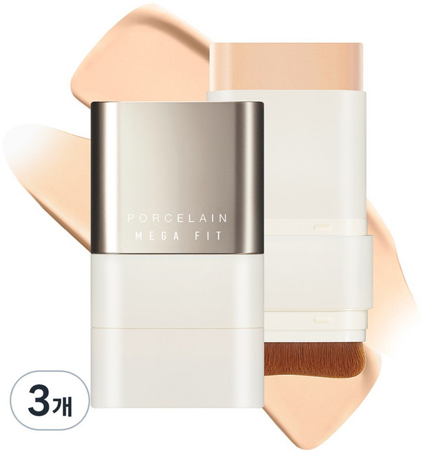 조성아 메가 핏 스틱 파운데이션 마스터 포슬린 SPF50+ PA++++ 16g, 3개, 01N BEIGE