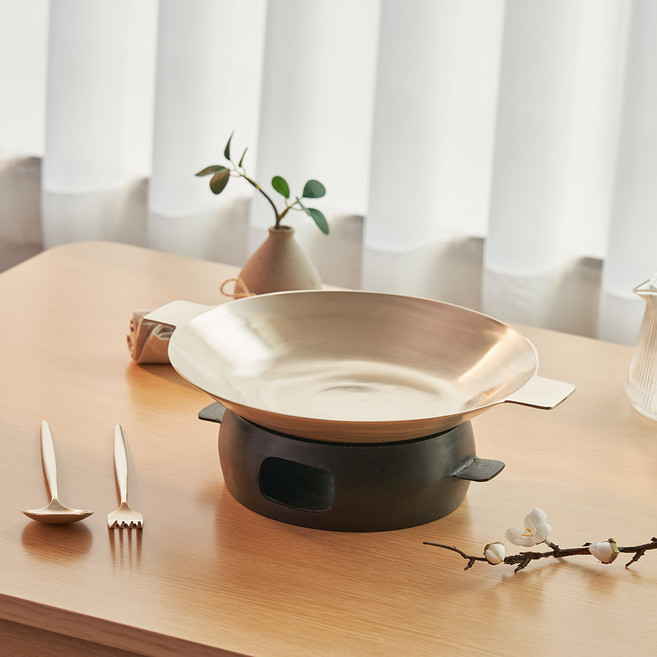 놋반 안성맞춤 방짜유기 직화냄비 직화팬 불고기판 31cm, 01. 직화팬 1P