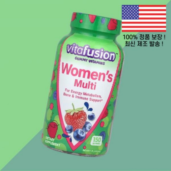 비타퓨전 우먼 여성 여자 여자용 멀티 젤리 구미 비타민 베리 150정 VitaFusion Women's Multi Gummy Vitamins Berry 150 Gummies, 1