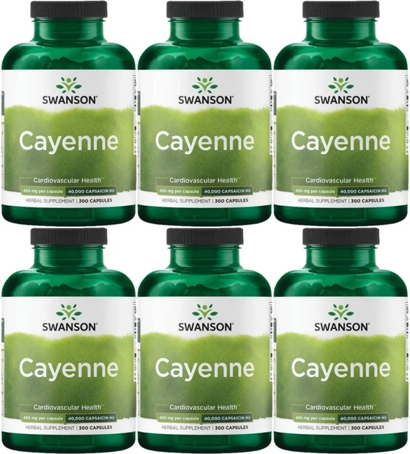 스완슨 카이엔 450mg 캡슐 300정, 6개 - 쿠팡