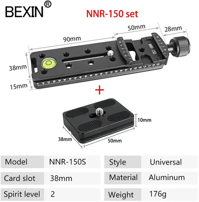 노달 슬라이드 연장 더블 더브테일 매크로 레일 RRS Arca 스위스 매크로 파노라마 촬영용 긴 퀵 릴리스 플, 01 빠른  Mainland, 02 NNR150 set, 1