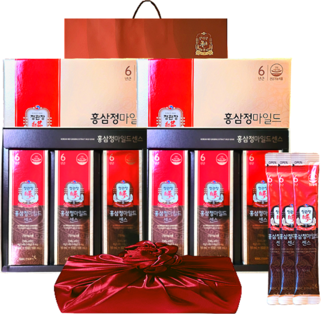 정관장 6년근 에브리타임 홍삼정 마일드 홍삼 스틱 센스 60세트 +쇼핑백 골프 여행 연말 명절선물 (기프트세트), 1개, 60정