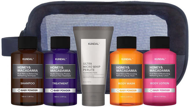 쿤달 여행용 5종 세트 B타입 클렌징폼 포함 베이비파우더향, 1세트