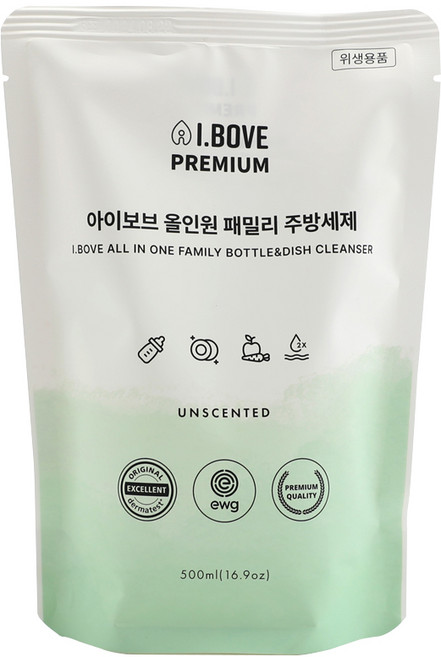 아이보브 올인원 패밀리 젖병 식기세제 리필, 1개, 500ml