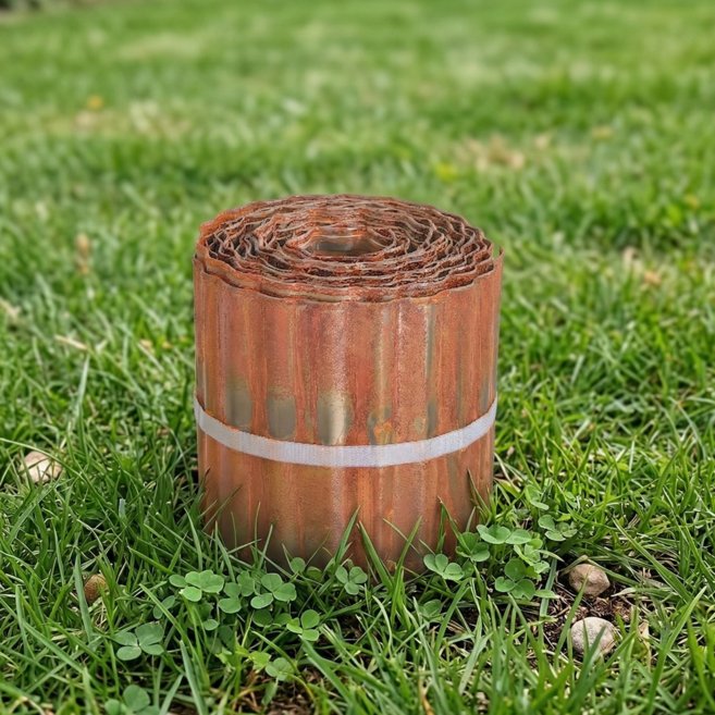 철제 잔디엣지 화단경계 튼튼한 울타리 테두리 잔디분리대, 코르텐강15cmX6m 두께0.3mm