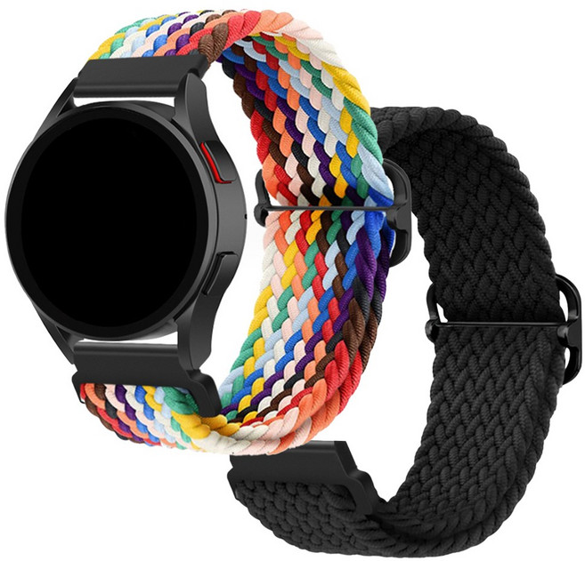 더조은셀러 2개 갤럭시워치7 버클 브레이드 솔로 루프 스트랩 시계줄 밴드, 11_레인보우