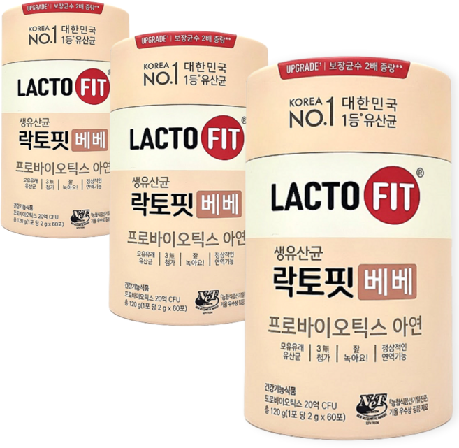 락토핏 베베 60포, 3개